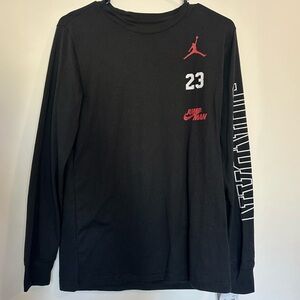 Boy’s Jordan Black and Red Long Sleeve Tee